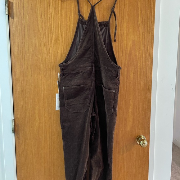Pilcro Dark Brown Corduroy Overalls - Picture 3 of 4